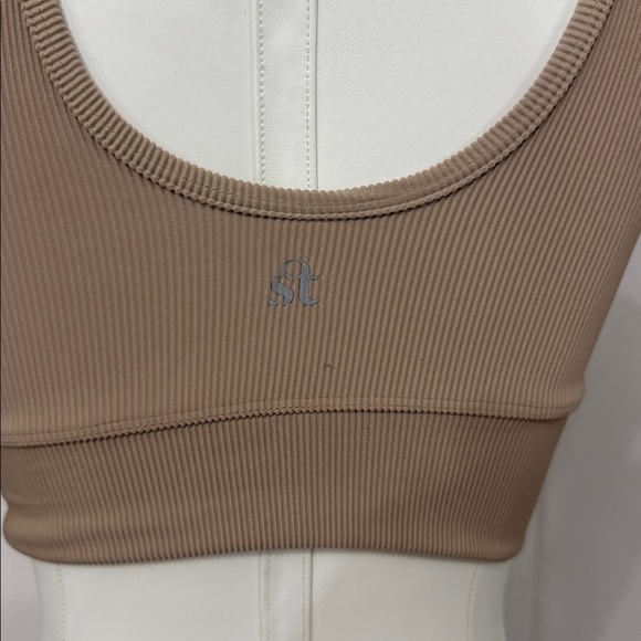 Strut this Tan Ribbed Crop Top - Picture 4 of 5